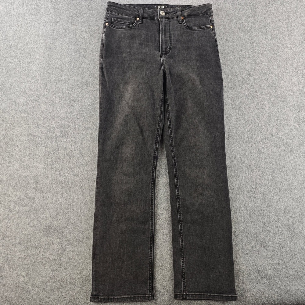 PAIGE Cindy High Rise Straight Leg Jeans Womens 28 Charcoal Gray Stretch Denim